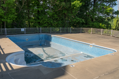 a emptied pool ready for repairs