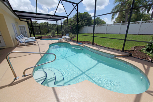 a finished pool at a residential home