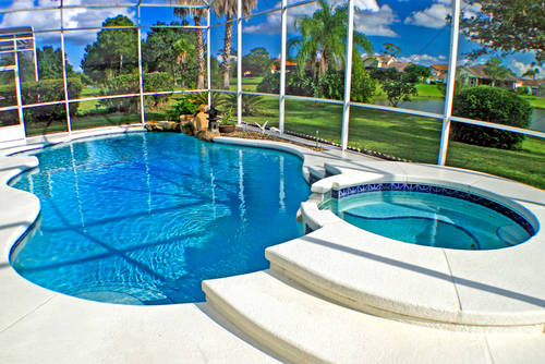 a finished pool at a residential home